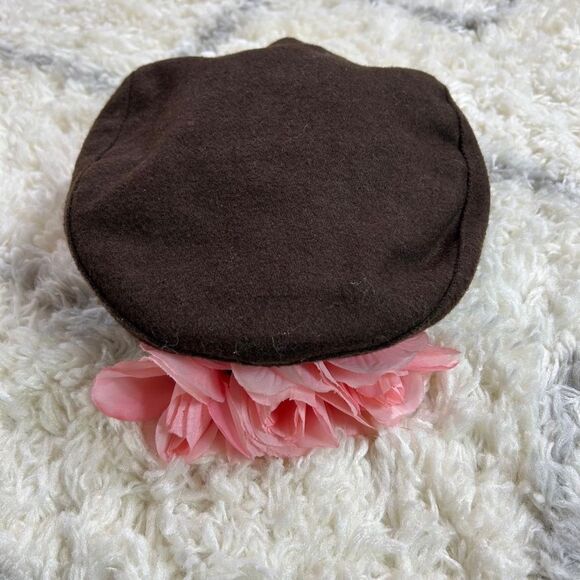 Scala Brown Beret hat with wool - Picture 2 of 8